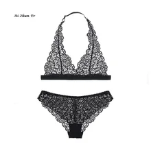 AZE сексуальный Кружево ничего Коврики чашки Полный Вышивка Крестом Пакет Тип Средства ухода за кожей шеи одежда женские комплект с бюстгальтером