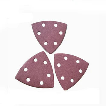 

120pcs Triangle Sand Plate 6 Holes Sanding Sheets Assorted 40/60/80/120/150/180/240/300 Grits Mouse Sander Pads 90*90*90mm