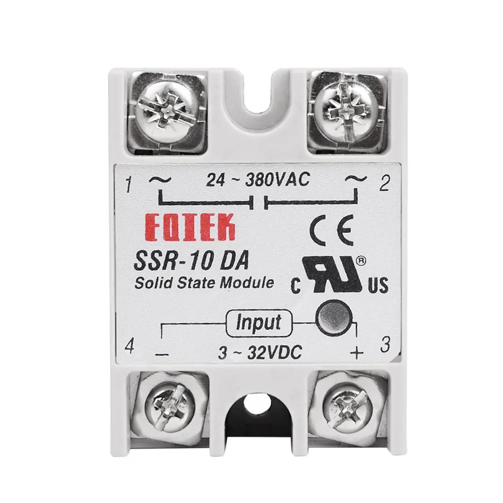 

Solid State Relay DC-AC 10A 25A 40A 60A 80A 100A 12V 3-32V DC TO 220V 24-380V AC Load Single Phase SSR for Temperature Control