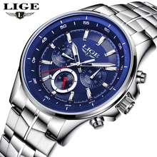 LIGE Ver Hombres de Negocios A Prueba de agua Reloj Para Hombre Relojes de Primeras Marcas de Lujo Moda Casual Sport Reloj de pulsera de Cuarzo Relogio masculino