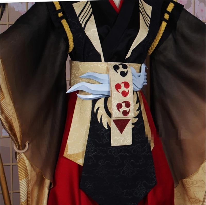 Индивидуальный размер игры Cos Onmyoji Tengou собака черный перо косплэй костюм костюмы на Хэллоуин японское кимоно мужской наряды