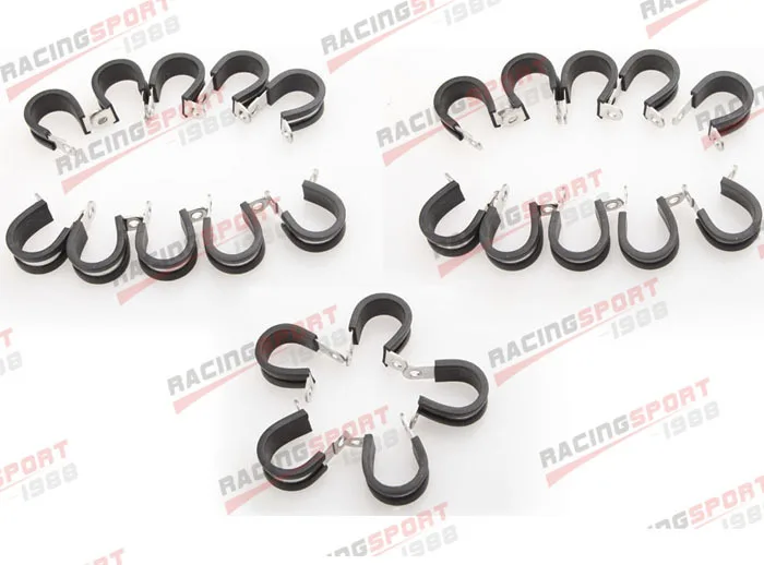 25PCS Cushioned Hose Mounting Clamp Loop Strap 304 Stainless Steel 1