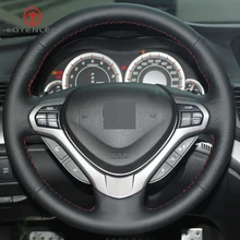 LQTENLEO черный искусственная кожа рук-прошитой рулевого колеса автомобиля Обложка для Honda Spirior OId соглашения