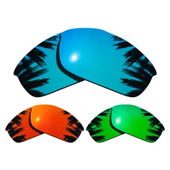 

(Ice Blue+Orange Red+Green Mirrored Coating) 3-Pairs Polarized Replacement Lenses for Flak Jacket 100% UVA & UVB Protection