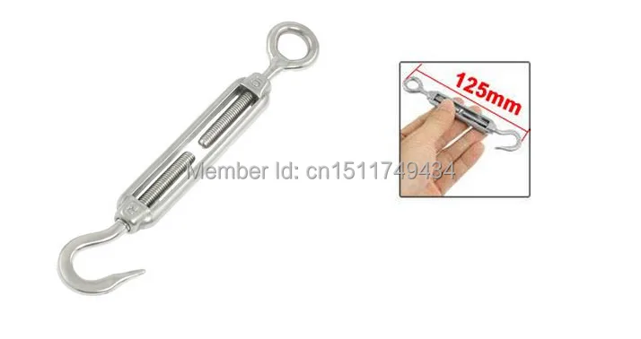 

5"-7" Length 304 Stainless Steel Wire Cable Eye Hook End Turn Buckle 2PCS