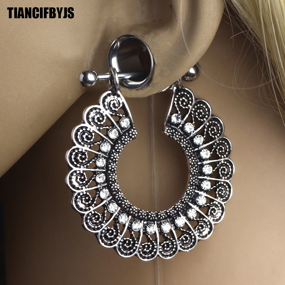 TIANCIFBYJS 1 Pair Dangle Woman Ear Plugs Tunnels Flare Piercing ...