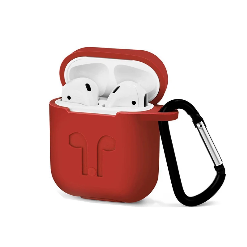 For Apple Airpods Silicone Case Soft Cover Protector with Dust Plug Anti Lost Strap Sleeve Pouch for Air pods Earphone (11)
