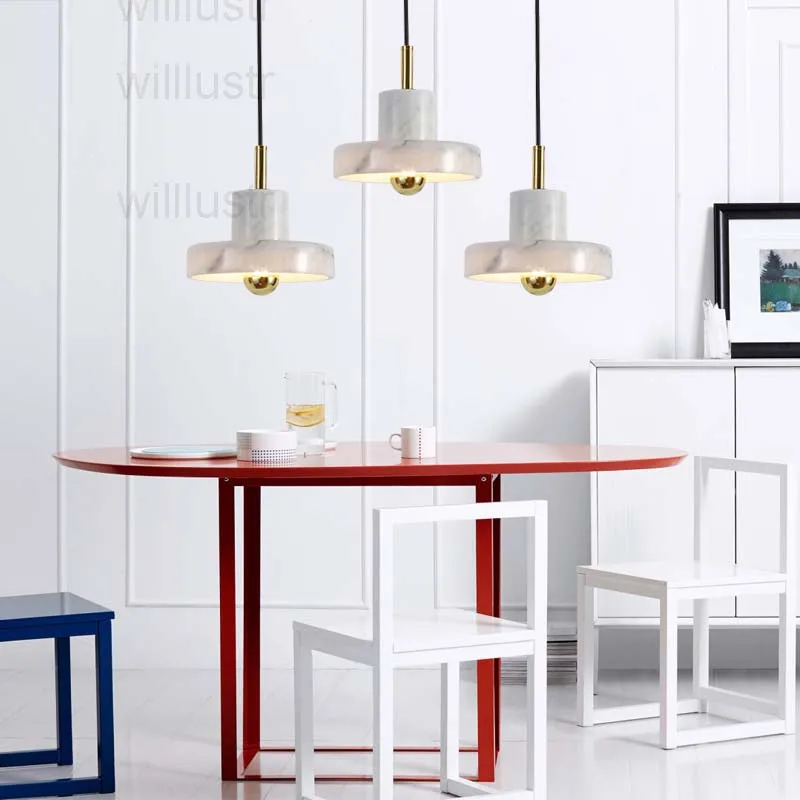 Подвесной светильник из натурального мрамора в скандинавском стиле, современный минималистичный дизайн, прикроватный светильник для домашней столовой, роскошный подвесной светильник