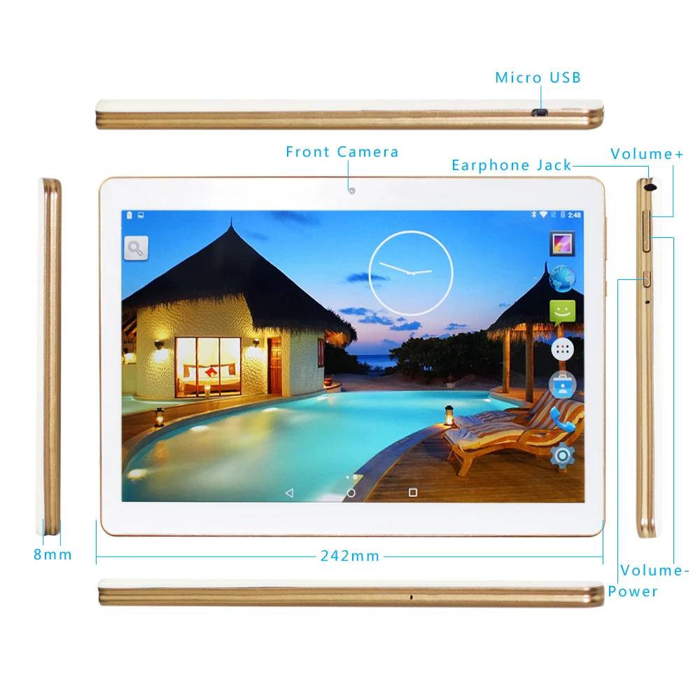

New arrival gold K107 touch screen Android 5.1Tablet 1GB+16GB Quad-Core with Dual Camera Unlocked Dual Sim Card Slots