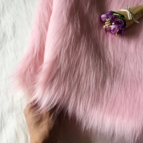 Белый утолщающийся шифрование плюшевый искусственный мех декоративная ткань DIY ткань поплин счетчик фон ткань меховой ковер - Цвет: pink
