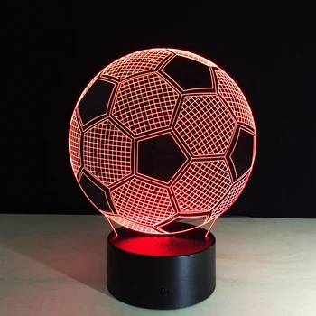 

7 Colors Changing 3D Illusion Lamp Soccer Night Light Visual lights Desk Luminaria USB Football Lamp Gift Drop Shipping