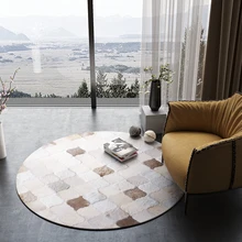 Компьютерный стул комод коврик белый ковер для учебы коровья кожа сплайсинга круглый воловья кожа гобелен индивидуальный рисунок