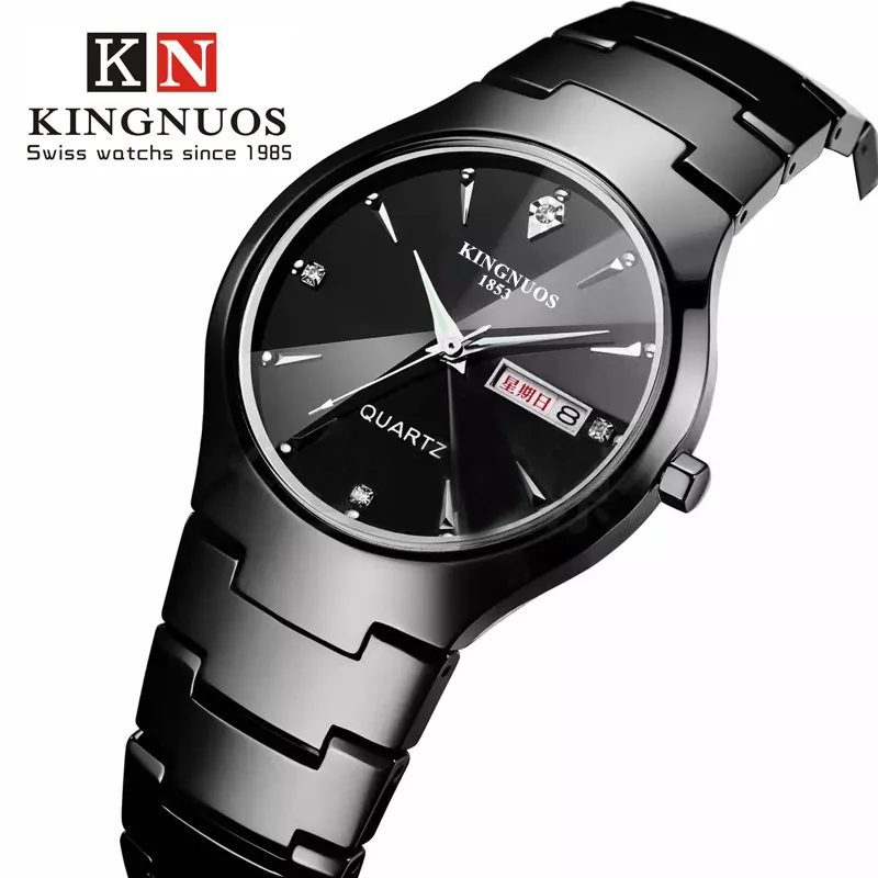 Кварцевые часы KINGNUOS модные повседневные мужские и женские наручные с