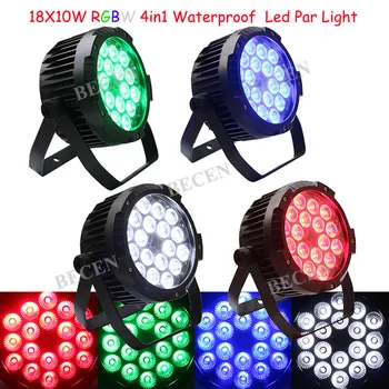 

4pcs BECEN IP65 18X10W RGBW Waterproof 4in1 Led par can light IP65 OUTDOOR led par lights