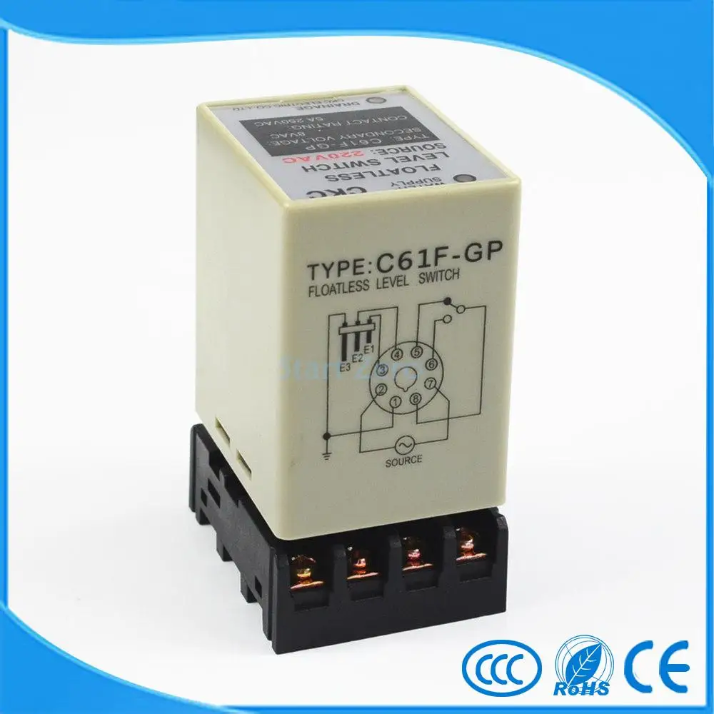 C61F GP AC 220V 50/60Hz 8 Pin Liquid беспоплавковый выключатель регулятора уровня Controller с