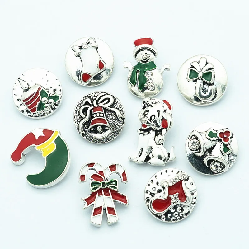 

Fashion beauty Merry Christmas 18MM snap buttons fit snap bracelet snap jewelry wholesale KZ3229