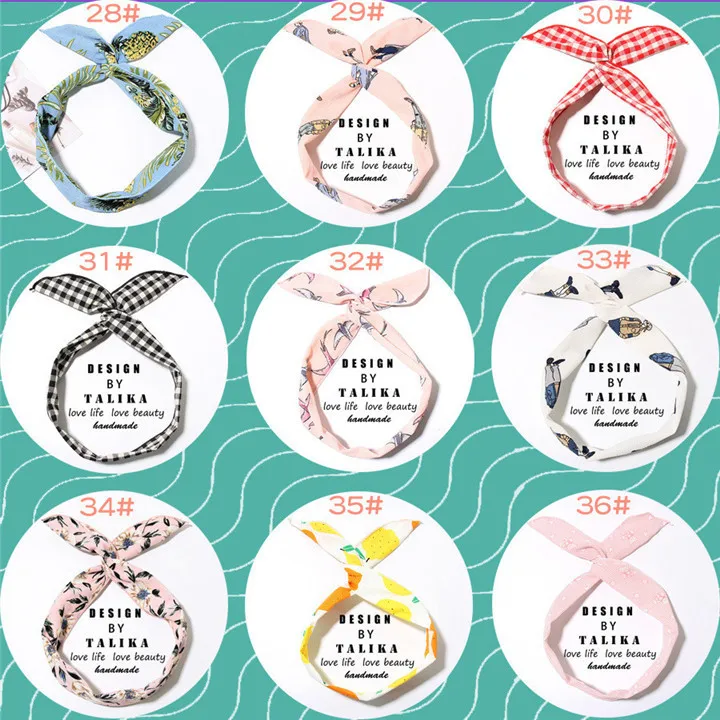 3 Metal Wire Scarf Headband Headwear Women Rabbit Ear Hairband Fabric Hairwrap Tie Head Band Bowknot Hair Accessories For Women 30