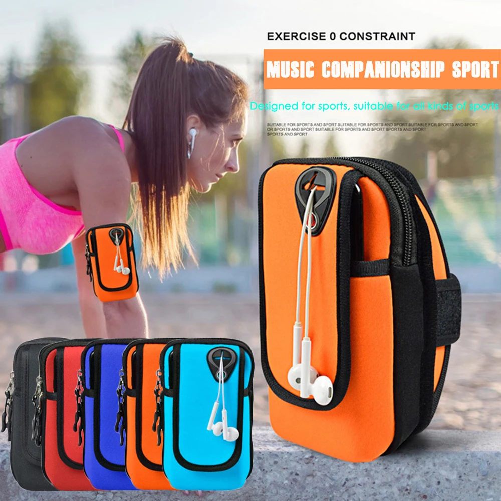 

Running Arm Bag For Phone Armband Case Mobile phone Holder Sport Outdoor Jogging Workout Arm Pouch With Hole For Headset D35