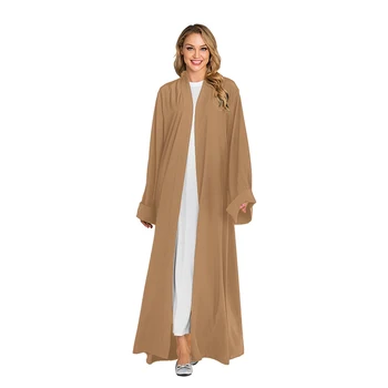 

Solid Color Kimono Abaya Dubai Kaftan Muslim Hijab Dress Abayas For Women Caftan Turkish Islamic Clothing Robe Musulmane Femme