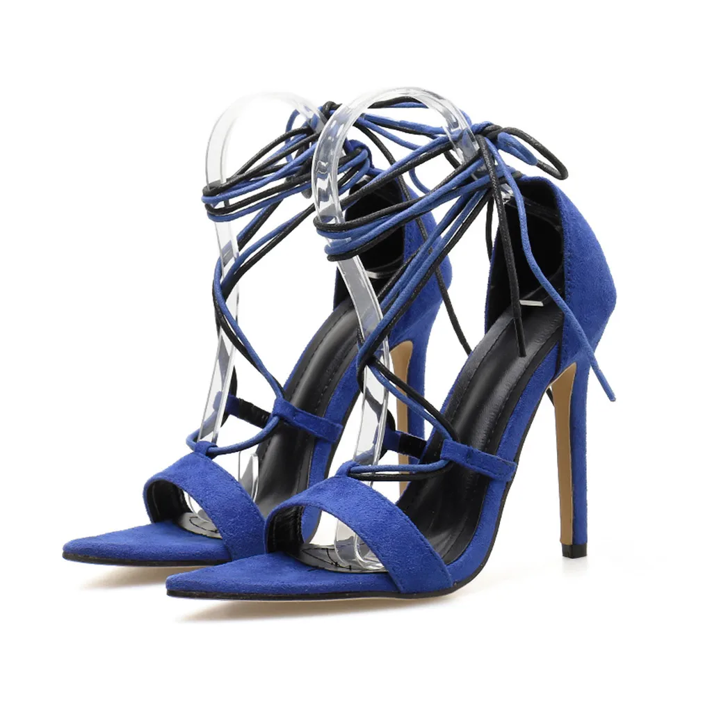 

SAGACE Women's Ladies Fashion Pointed Toe Mixed Color Thin High Heels Shoes Sandals Sexy High Quality Outside Ladies Shoes