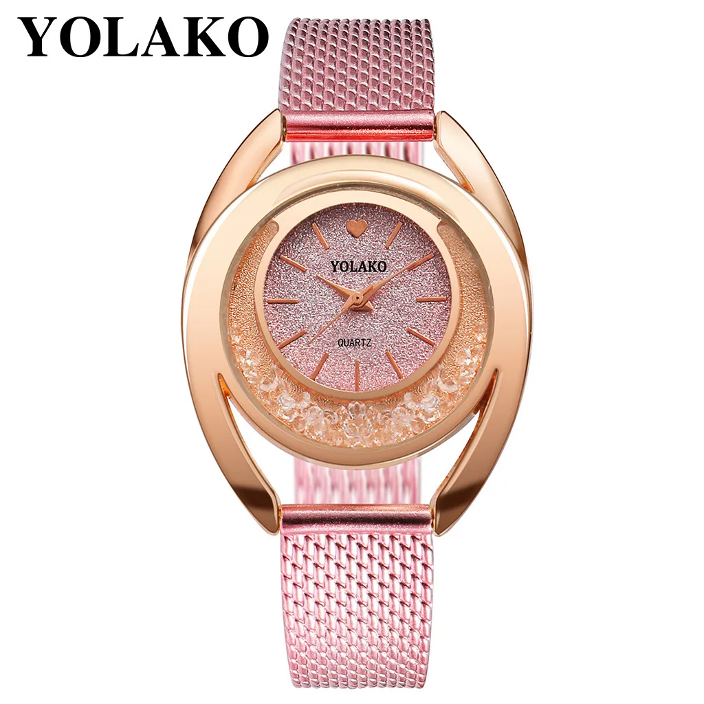 YOLAKO для женщин часы браслет кварцевые часы дамы наручные Relogio Feminino Diamond Reloj Mujer Горячие montre femme 533