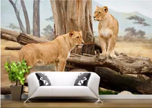 Custom mural 3d wallpaper picture Savannah lion room photo wall paper decor painting 3d wall murals wallpaper for walls 3 d