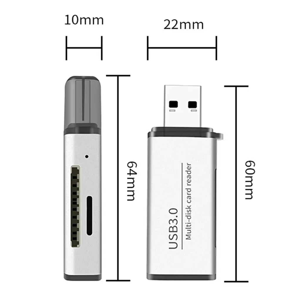 2 в 1 мульти Мини Портативный USB3.0 Кардридер высокоскоростной USB 3,0 Универсальный TF SD MICRO SDXC SDHC считыватели карт памяти