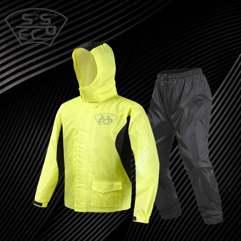 

2019 New Brand Motorcycle Raincoat Light Waterproof Rain Coat Suit Mens Camping Rainwear Suit Off-Road Road Driver Jacket Cover