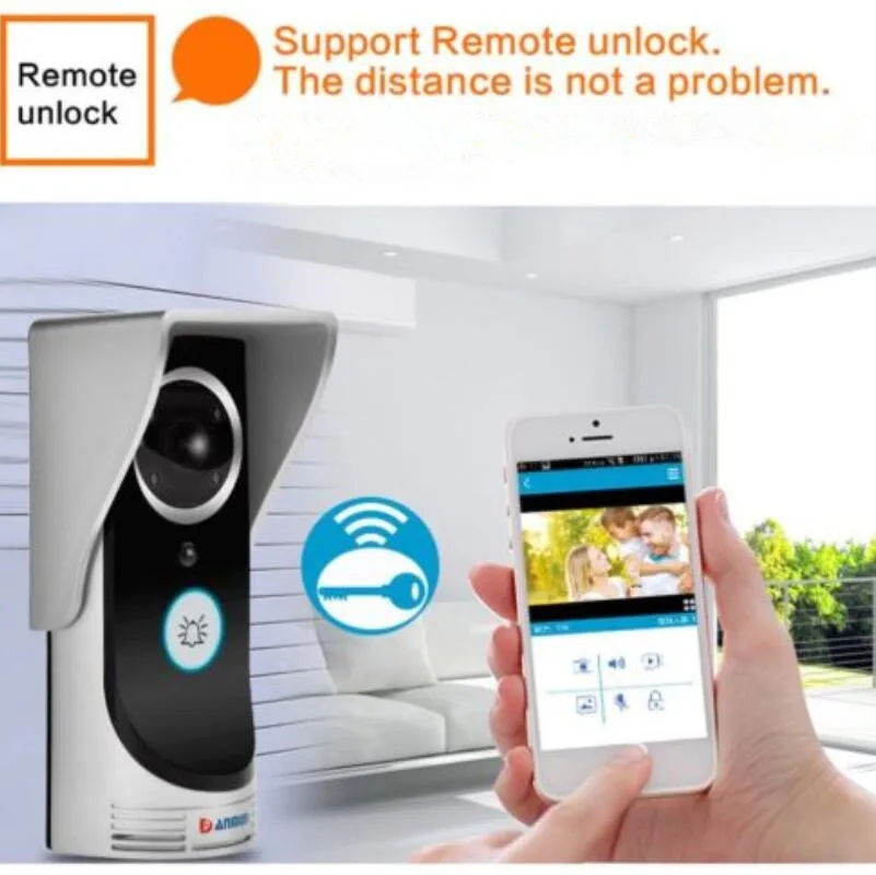 

4.3" Wireless WiFi Doorbell Video Intercom Doorbell Mobile Phone APP Remote Control Unlock Remote Monitoring