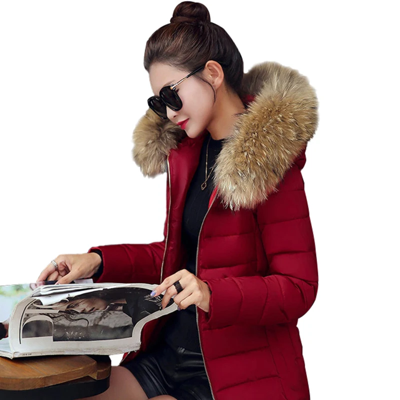 burgundy parka with fur hood