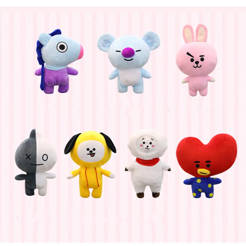 

MIAOOWA 1PC 25CM Bangtan Boy BTS BT21 Kawaii Pillow Plush Toy TATA VAN COOKY CHIMMY SHOOKY KOYA RJ MANG Children Kid Gift