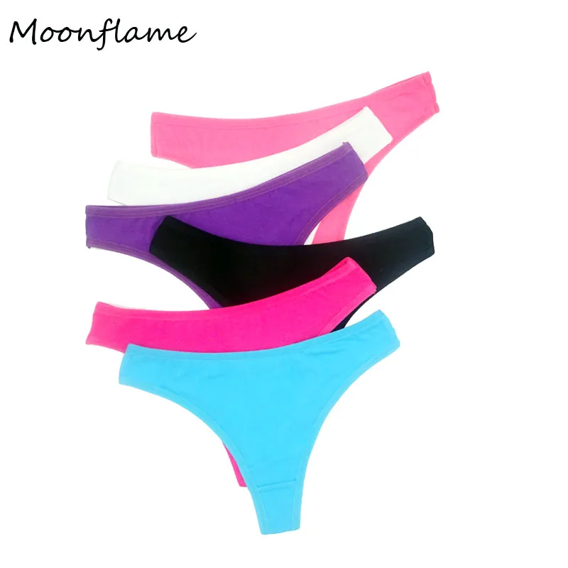 Moonflme 5 pcs/lots Sexy G-String Cotton Women Underwear G String Thong M7181 Moonflme 5 pcs/lots Sexy G-String Cotton Women Underwear G String Thong M7181