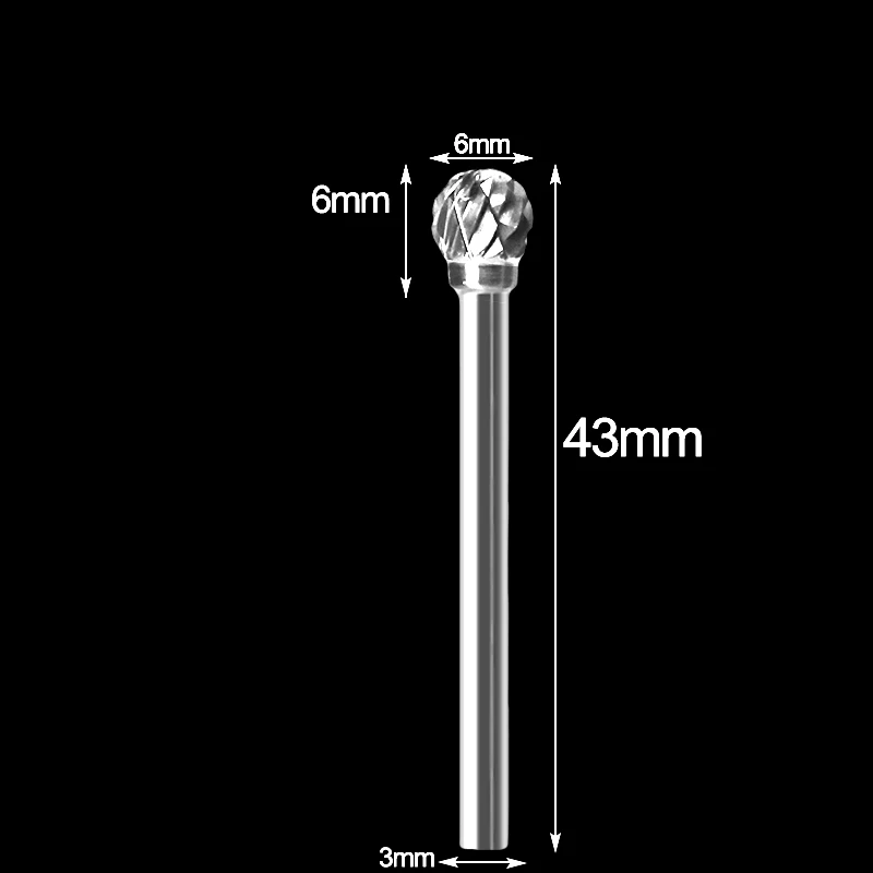 3x6 мм Вольфрамовая сталь карбидные сверла резак роторный инструмент Burr двойной алмазной резки ротационный Полирующий инструмент - Цвет: 9