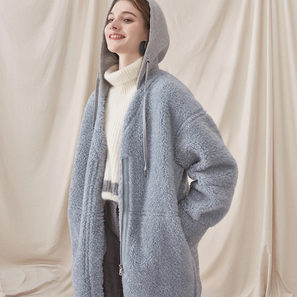 OFTBUY бренд 2019 зимнее пальто женская зимняя куртка натуральная из шерсти ягнёнка
