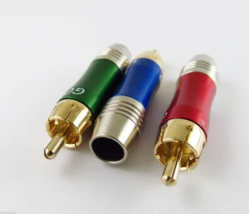

1 Sets RGB RCA Male Plug Copper A/V Audio Video Cable Connector Gold Adapter