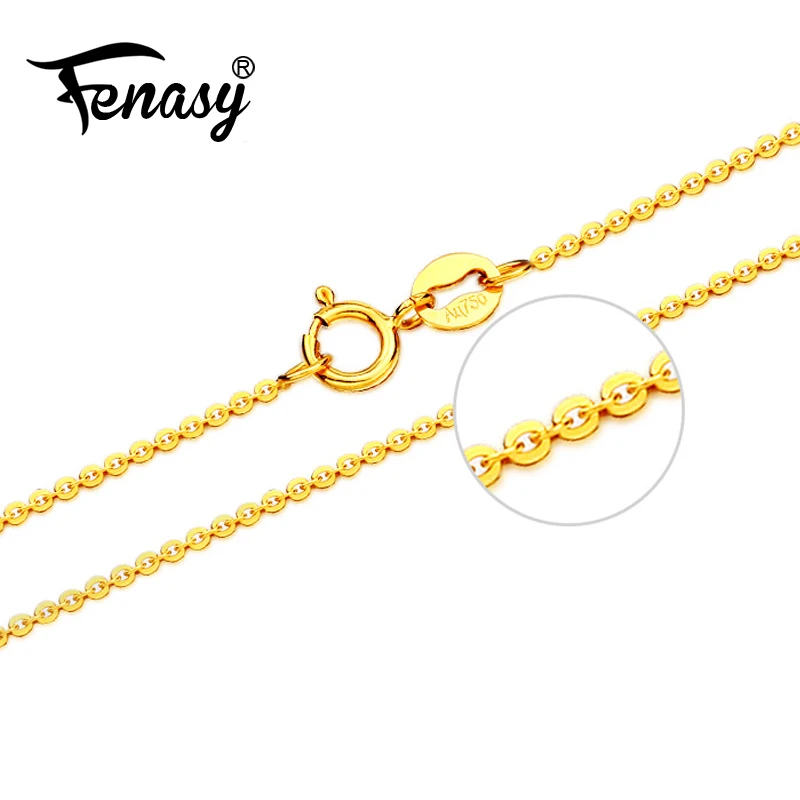 Подлинная цепочка FENASY из 18 каратного желтого розового золота чистое ожерелье