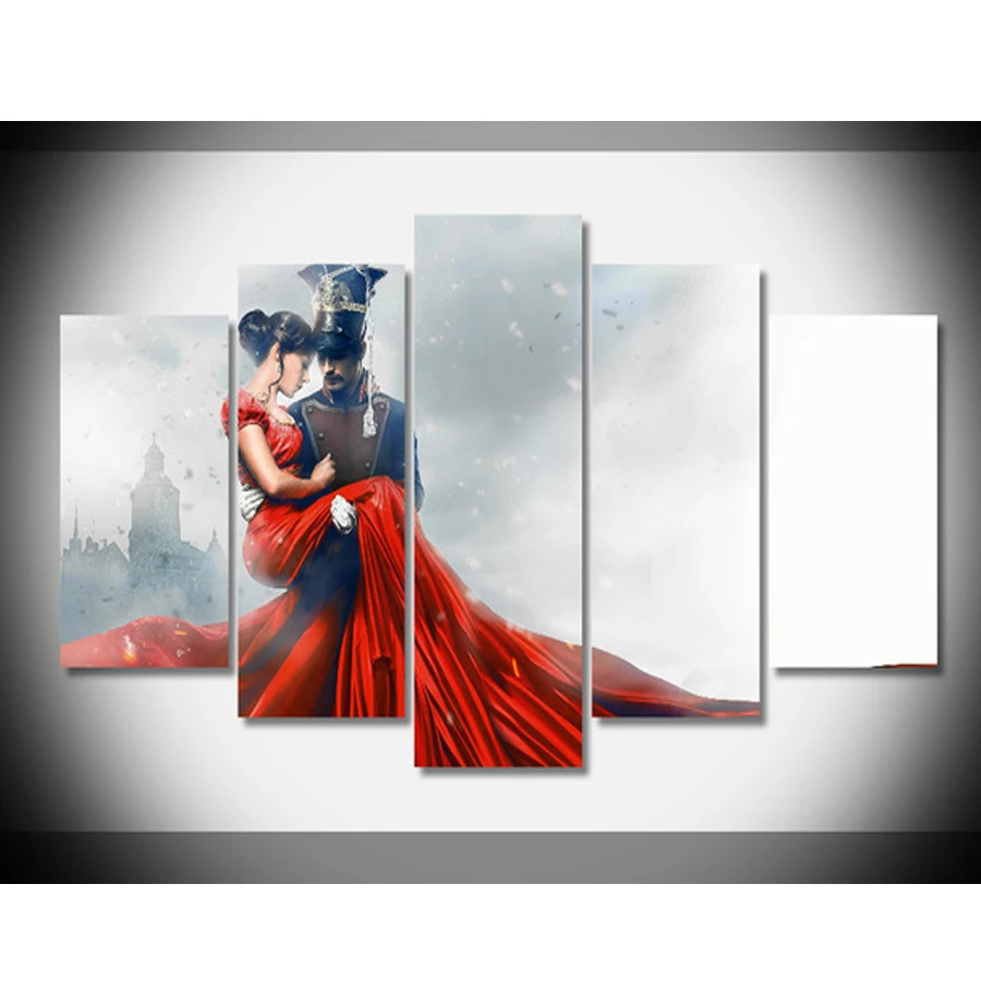 

5pcs Diamond Embroidery DIY Diamond Painting Cross Stitch Kit Brides, couples 5D Needlework Diamond Mosaic Home Decoration