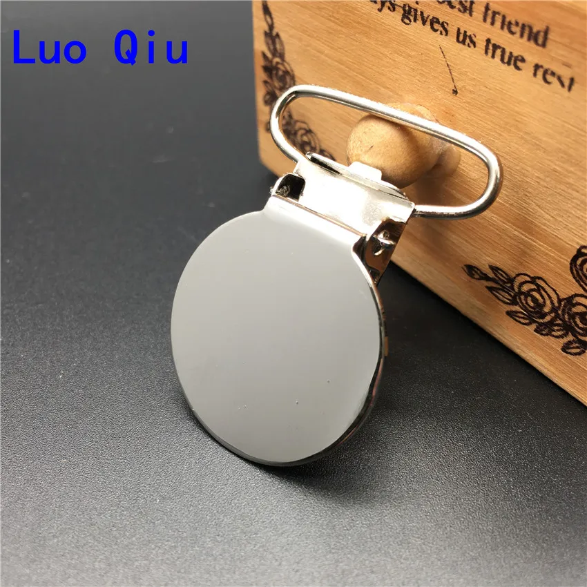 

30pcs/lot 25mm silver Metal Round cover circular Pacifier Suspender mitten Clips Holders For Project Craft Sewing Tool
