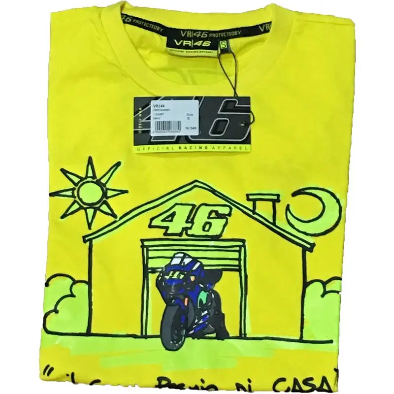 2016 Новый Одежда 100% Хлопок MOTOGP Футболка Luna Росси VR 46 Летом Мотоцикл Случайные