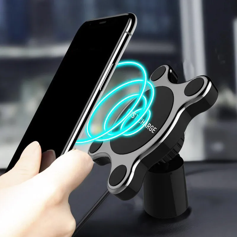 Автомобильное беспроводное зарядное устройство Qi 360 градусов для iPhone XR XS X 8 8Plus