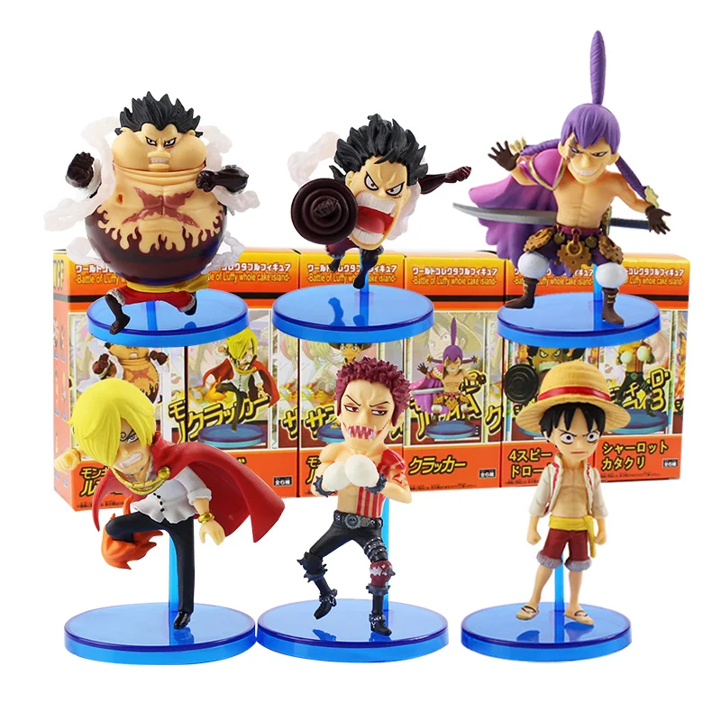 6pcs Lot Action Figure Luffy Sanji Katakuri Cracker Charlotte Whole Cake Island Anime Model Toys Action Figures Aliexpress