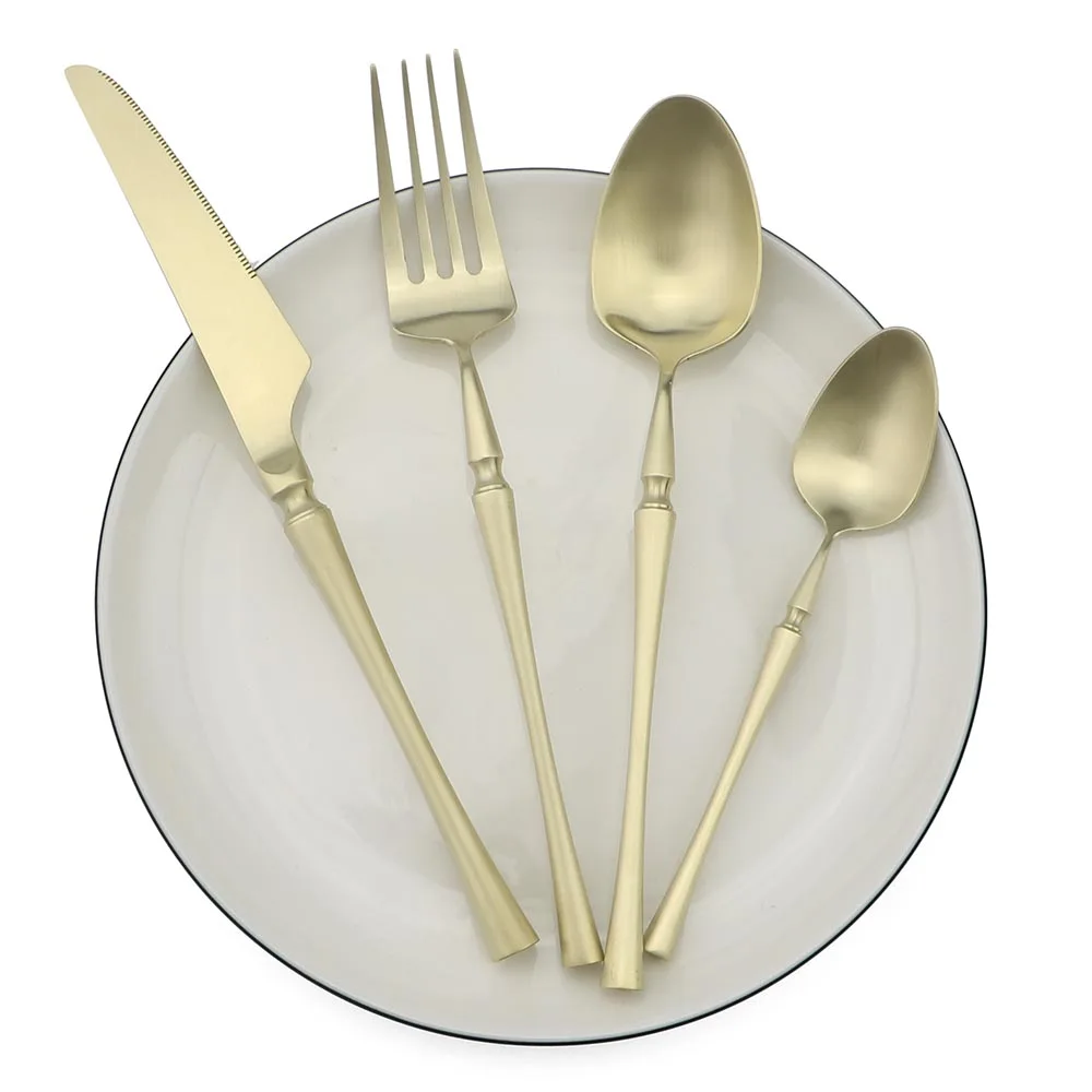 

New Black Cutlery Set Dinnerware Set 32-Piece Matte Tableware 304 Stainless Steel Golden Dinner Knife Fork Expedited Shipping