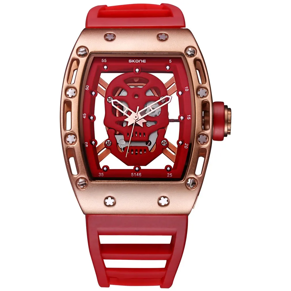 

Men's Watch Skull Watches 30M Waterproof Wrist Watches Night Luminous Quartz Watches Casual Hollow Watch