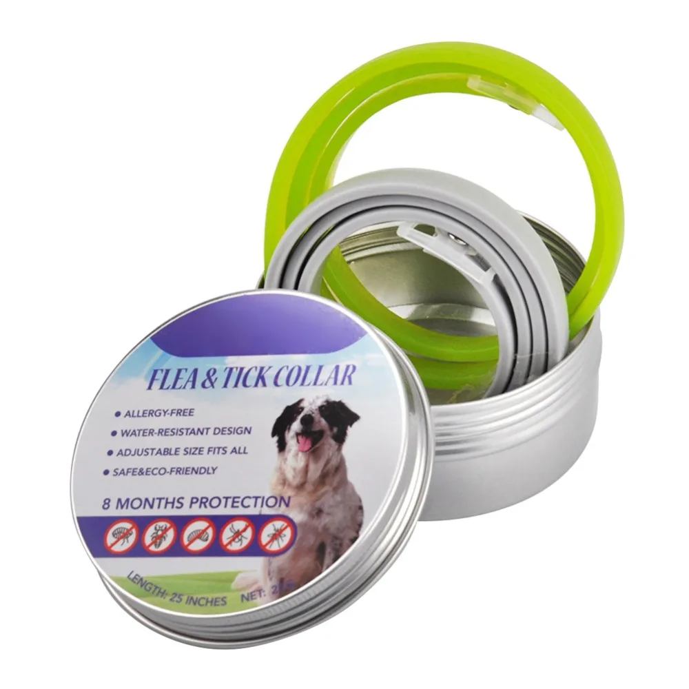 

2 Pcs/lot Pet Natural Essential Oils Dog Collar for Controlling Flea, Dogs Pest Preventing Necklace Multicolors Green Grey