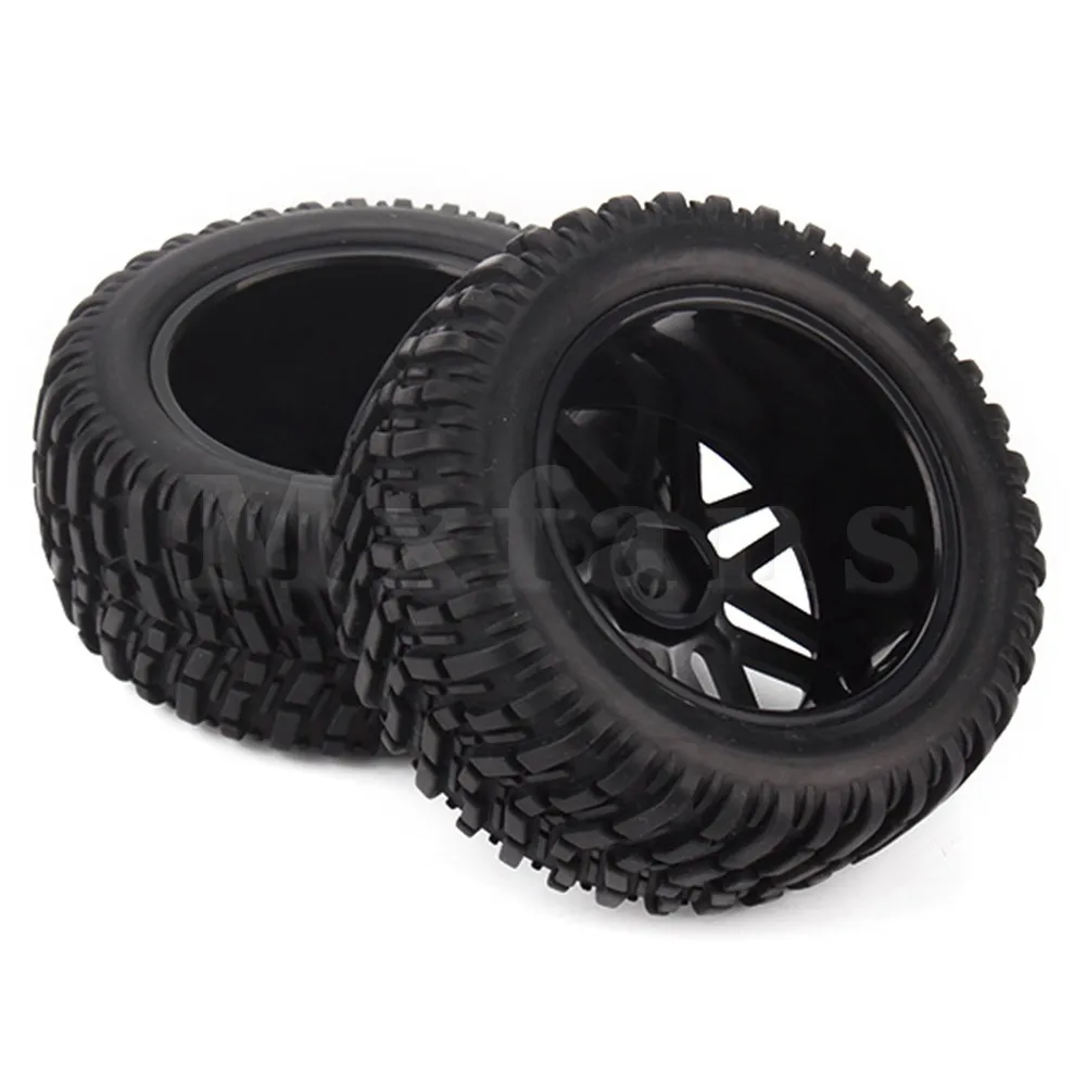 Mxfans 4 шт. внедорожный обод колеса автомобиля черные шины резина 1:10 85 мм наружный диаметр