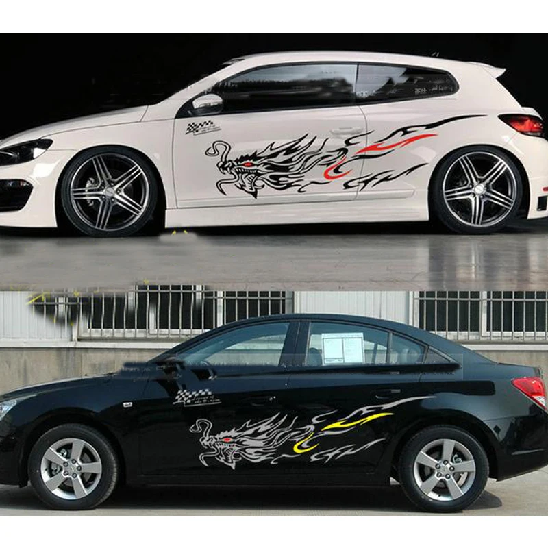 Car Styling 1Set Totem Dragon Sticker Automobiles Car Hood Whole Body