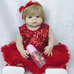 Прекрасный настоящий как детские куклы Reborn 23 ''полный силиконовый винил Reborn Baby Doll Игрушки Реалистичный, похожий на естественный Одежда для