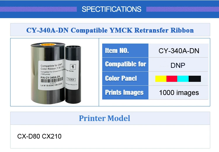 Для DNP Retransfer ленты CY-340A-DN YMCK и CY-3RA-100 книги по искусству плёнки 1000 печать применение в CX-D80 CX210 CX320 CX330 CX7000 принтера