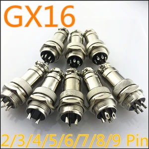 1 комплект GX16 2/3/4/5/6/7/8/9 штырьковый и гнездовой штырьковый разъем 16 мм Стандартный круглый авиационный штекер, проводной панельный разъем, бесплатная доставка