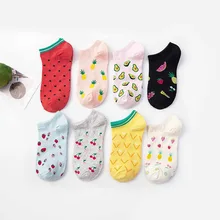 Boat Socks Hipster Fruit Thin Female Colored Cartoon Cotton Summer Cheap Fashion Women